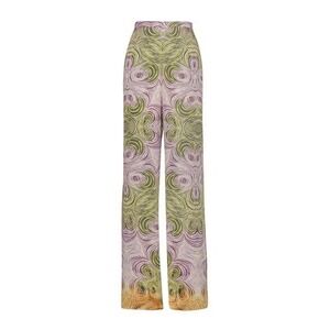 Andrea Iyamah NEW Women's Akacia Wide Leg Pants Abstract Woodgrain Print Size XS
